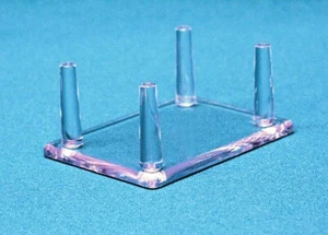 *1 - 4-1/4" Four (4) Peg Display Stand For Geodes Fossils Minerals Rocks - Picture 1 of 5