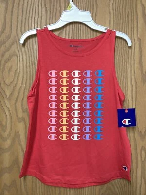 NUEVO CON ETIQUETAS Niñas Jóvenes Campeón Rojo C Logo Camiseta sin Mangas Camisa TALLA GRANDE (14) Foto 1 de 4