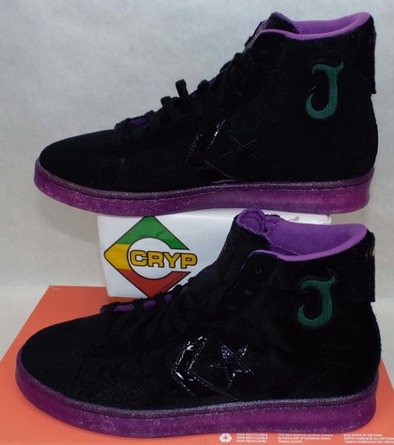 Nuove scarpe donna 10 5 Converse Pro pelle Hi JFG nero amaranto viola 170645C