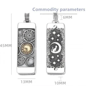 Tiny Playable Celestial Time Harmonica .925 Sterling Silver Pendant Jewelry - Picture 1 of 6