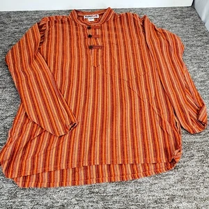 Camisa Top EzHiPpiE Grandad Para Hombre Pequeña Multicolor Cuello Botón Rayas - Imagen 1 de 17