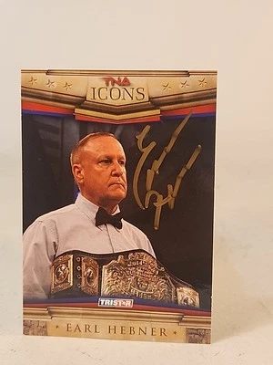 Tarjeta autógrafa Earl Hebner 2010 Tristar TNA Wrestling WWE Foto 1 de 2