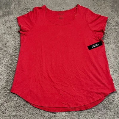 Jones & Co Short Sleeve Shirt Top Women's 1X Red Cap Sleeve Stretch - Image 1 of 4
