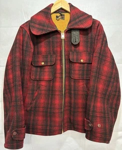 Vintage Woolrich Wool Hunting Jacket Buffalo Plaid Coat Mackinaw 1960's Size 36 - Picture 1 of 19