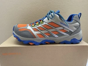 Merrell Kid's Moab FST Low Waterproof Hiking Sneaker 6M Orange Blue Silver NEW - Picture 1 of 10