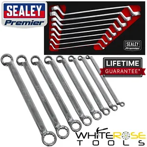Sealey Spanner Set Cold Stamped Offset Double End Ring Metric 6-22mm Premier 8pc - Picture 1 of 6