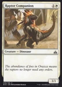 3X RAPTOR COMPANION 019/196 RIVALS OF IXALAN MTG MAGIC LP X3 - Picture 1 of 1