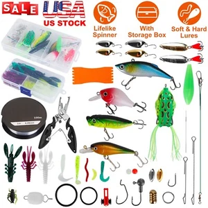 383Pcs Fishing Lures Tackle Kit Box Bass Fishing Animated Lure Crankbaits Tools - Picture 1 of 9