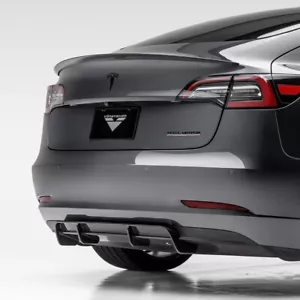 Vorsteiner Aero Volta Rear Diffuser Carbon Fiber 2x2 Glossy Fits Tesla Model 3 - Picture 1 of 12
