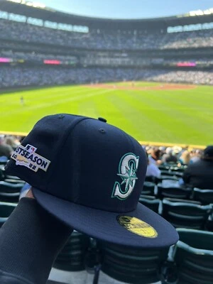 Seattle Mariners Baseball New Era 59fifty Size 7 1/2 Hat Postseason - Image 1 of 4
