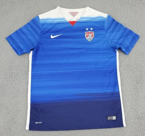 Nike USA Soccer Jersey Youth Extra Large Blue White 2015 Dri-FIT Shirt Boys A19 Cover