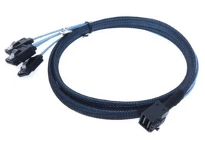 HD Mini SAS SFF-8643 to 4 x SATA 7pin Forward Breakout Cable RAID Card Control - Picture 1 of 10