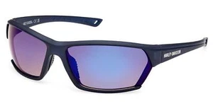 Harley-Davidson Men's Cool Blue Gradient Sunglasses, Matte Blue Plastic Frame - Picture 1 of 4