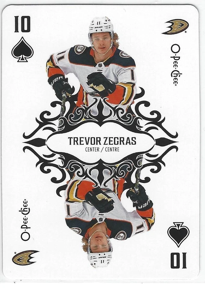 2023-24 O-Pee-Chee Trevor Zegras 10 of Spades OPC Playing Card - Image 1 of 1