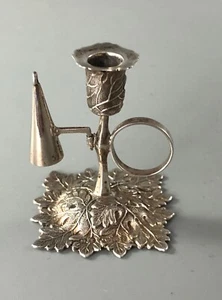 Viktorianische Miniatur Silber Kammerleuchter Joseph Willmore Birmingham 1844 ALZX - Bild 1 von 3