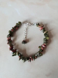 Unakite Chip Stone Bracelet - Picture 1 of 5