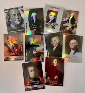 10 American Founding Fathers Holo Cards Franklin, Madison, Washington, Adams... - Picture 1 of 5