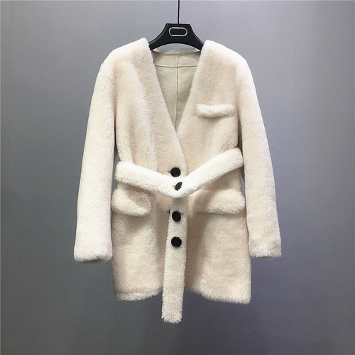 OFF WHITE 2023 nuova giacca invernale donna cappotto pelle lana addomesticato