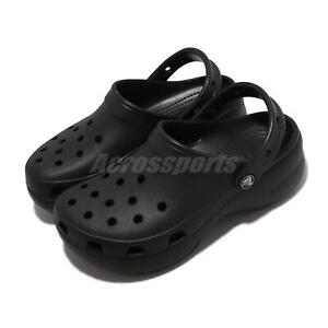 Crocs Classic Platform Clog W Black Women Platform Slip On Sandals 206750-001