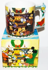 Walt Disney Mickey's Christmas Carol By Fireplace Ceramic Mug Applause NEW BOXED - Picture 1 of 3