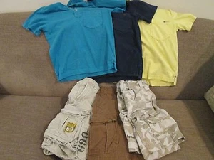 EEUC Lot of 6 Pcs boy's GAP s/l polo and cargo shorts Sz XS & 7R + BONUS - Picture 1 of 11