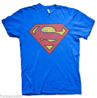 SUPERMAN WASHED SHIELD  T-Shirt  camiseta cotton officially licensed - Imagen 1 de 2