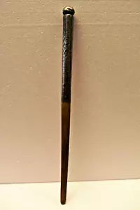Antique British India Silver Tipped Swagger Stick Military Police Baton Hardwood - Picture 1 of 12