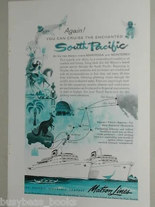 1956 Matson Lines ad, New Mariposa & Monterey - Imagen 1 de 3