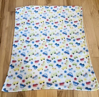 Gentle Steps White Red Blue Green Cars Stars Baby Blanket - Image 1 of 4