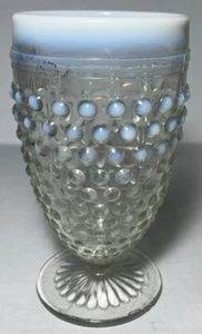 Vintage Goblet Anchor Hocking Opalescent Moonstone Hobnail Glass Vase - Picture 1 of 5