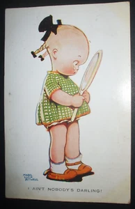 Espejo años 20 MABEL LUCIE ATTWELL Cómic NIÑA TRISTE llorando I AIN'T NOBODY'S DARLING - Imagen 1 de 1