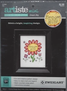 Dream Big Counted Cross Stitch Kit ~ Flowers Artiste Mini 3.13" x 3.5" - Kooler - Picture 1 of 2