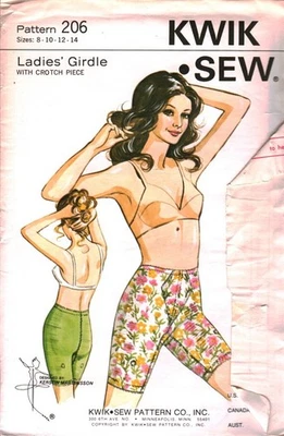 206 Vintage Kwik Sew SEWING Pattern Misses UNCUT Ladies Girdle Underwear 8 - 14 - Image 1 of 2