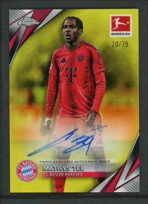 2025 MATHYS TEL 20/75 AUTO TOPPS CHROME BUNDESLIGA AUTOGRAPHS - Image 1 of 2