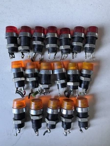 Vintage Dashboard Warning Light Lamp Red & Amber Classic Car Job Lot X18 EM181 - Picture 1 of 2
