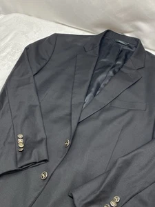 Brooks Brothers Men’s Saxxon Black Suit Blazer Madison Size 46s Buffalo Buttons - Picture 1 of 12