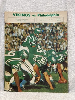 8-24-1968 Minnesota Vikings vs. Philadelphia Eagles Program, Norm Snead, NICE! - Image 1 of 4