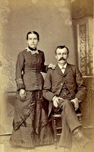 Full Length Victorian Era Couple Carte De Visite CDV Hayes Wapakoneta Ohio  C1 - Picture 1 of 4