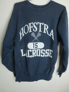 Vintage 1980's Champion Reverse Weave Navy Hofstra LaCrosse USA made College XL - Picture 1 of 18