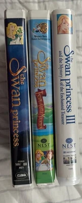 🦢 The Swan Princess VHS (3 Tapes)– Animated Classics– Warner Bros– VGC TESTED! - Image 1 of 4