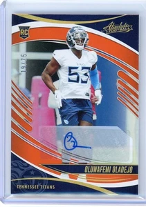 2025 Panini Absolute #165 Oluwafemi Oladejo RC Orange Auto 19/75 - Titans  - Picture 1 of 2