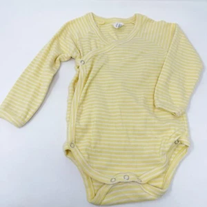 Kate Quinn Yellow Striped Bodysuit Baby Size 18-24 Months Snap Closure Cotton - Picture 1 of 6