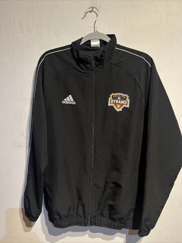 Men’s Adidas MLS Houston Dynamo Soccer Logo Track Jacket Black Size Medium Cover