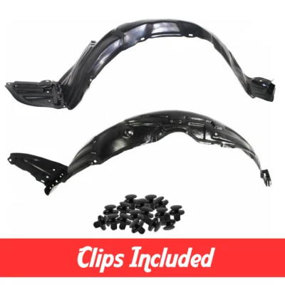 Front Driver & Passenger Side Fender Liner Set w/ Clips For 2005-2010 Scion tC Foto 1 de 3