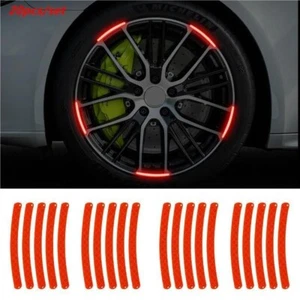 Calcomanía de advertencia de seguridad nocturna adhesiva reflectante decorativa para rueda de coche roja de 20 piezas - Imagen 1 de 12