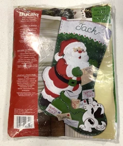 * Bucilla Strumpf Set BRIEFE AN SANTA Filz Applikation 18" 85106 teilweise fertig - Bild 1 von 5