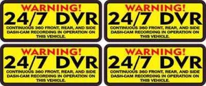 [4x] 2.5in x 1in Warning DVR Recording Sticker Car Truck Vehicle Bumper Decal - Picture 1 of 1