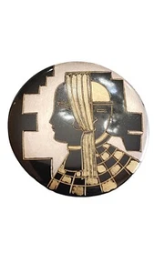 Vintage Unsigned Jean Cocteau Art Deco Silver Over Galith French Moderne Brooch - Picture 1 of 7