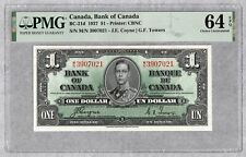 1937 Canada $1 Banknote, PMG UNC 64 EPQ