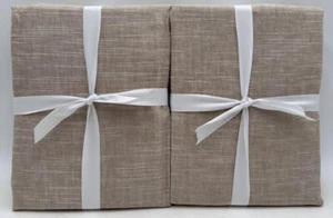 Pottery Barn Emery Linen Poletop Drape Curtain (2) ~ 50" x 96" ~ Oatmeal - Picture 1 of 4